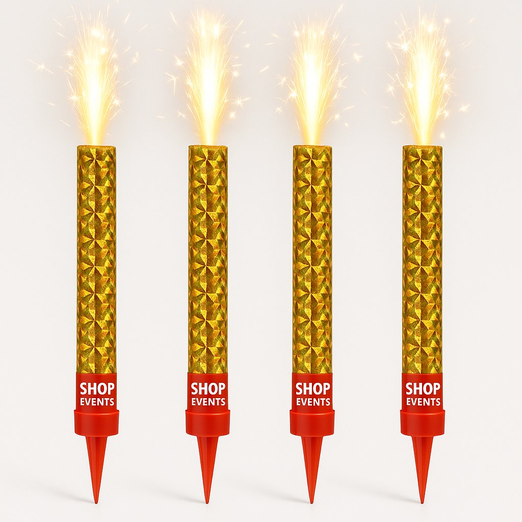 Lot De 4 Fontaines à Gâteau – 60sec -  Étincelles Festives Pour Anniversaire, Mariage ou Réveillon