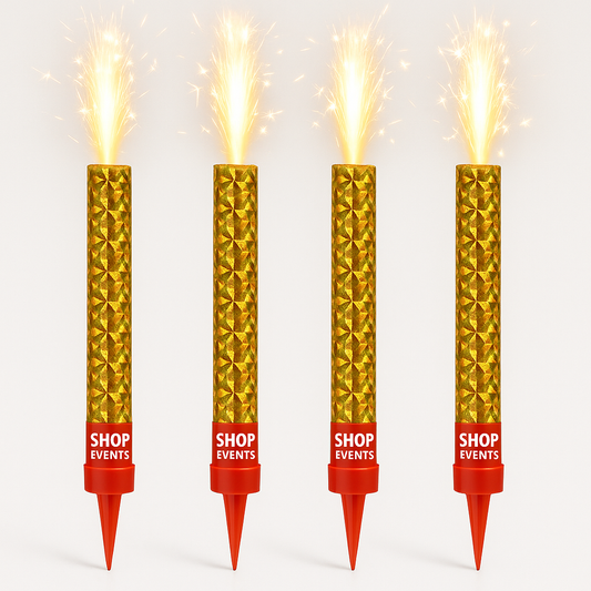 Lot De 4 Fontaines à Gâteau – 60sec -  Étincelles Festives Pour Anniversaire, Mariage ou Réveillon