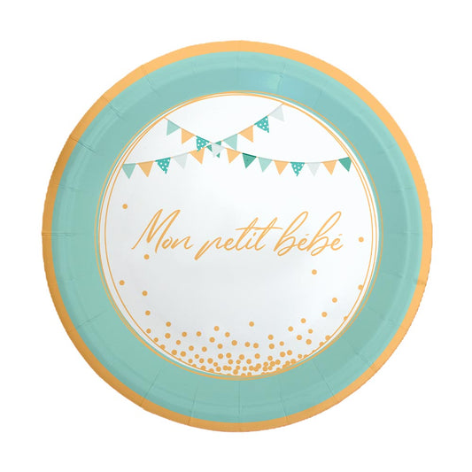 6 Assiettes "Mon Petit Bébé" Baby Shower Garçon