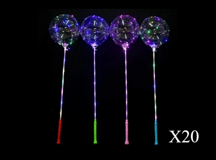 Lot de 20 Ballons LED Bulle Lumineux Méduse