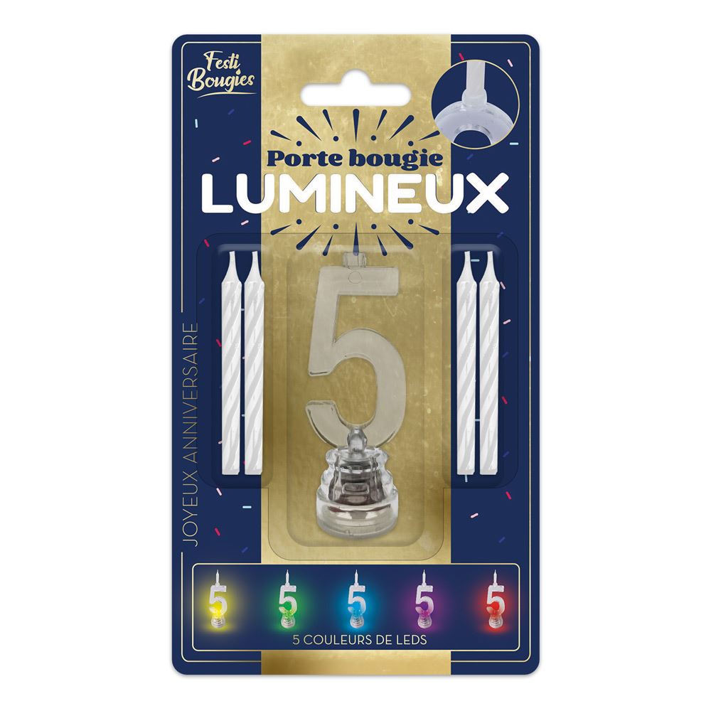 Bougie Clignotante "5"