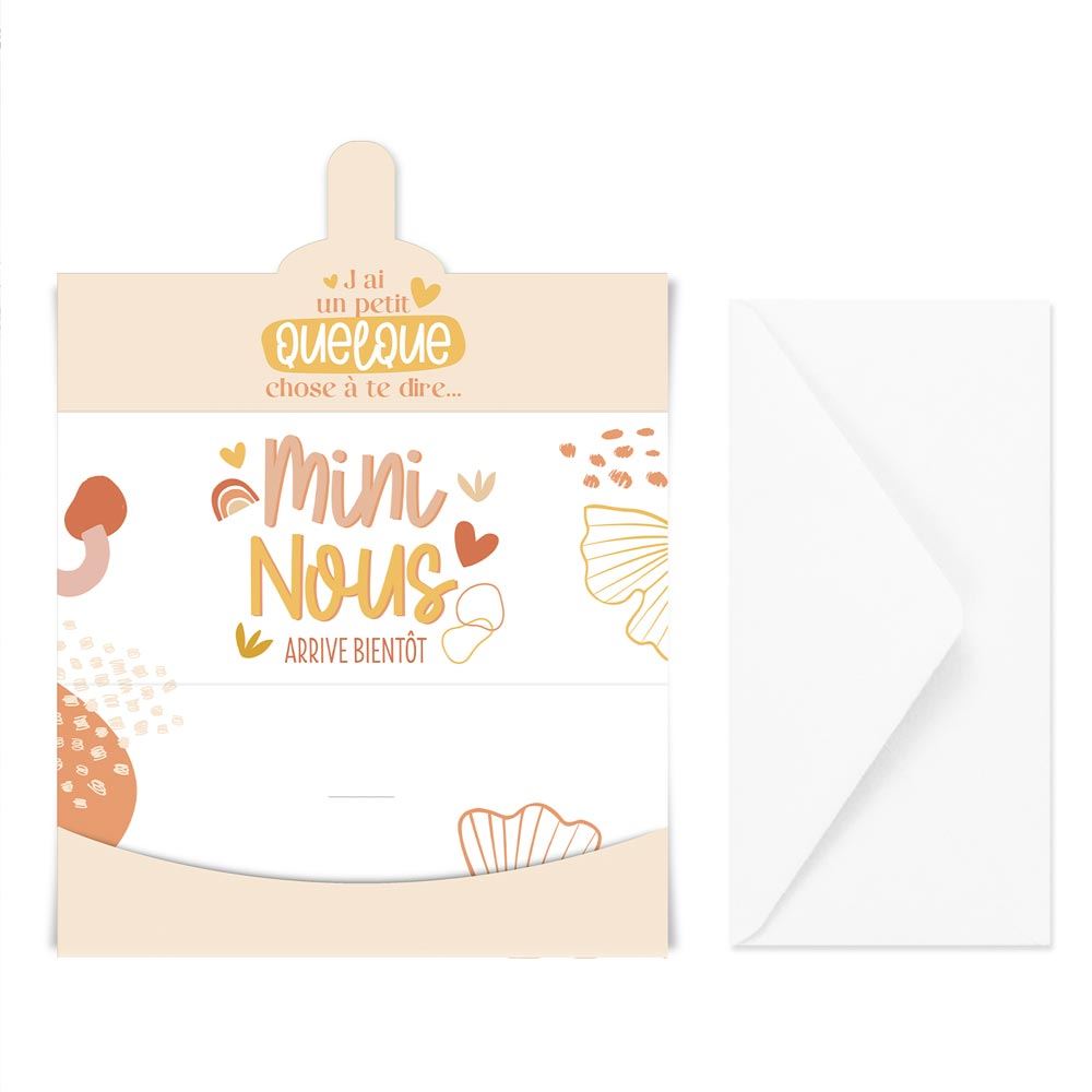 Enveloppe Annonce "Mini Nous" – Carte Surprise pour Annoncer l’Arrivée d’un Bébé