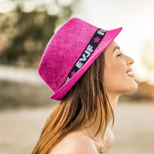 Chapeau Mailles Aérées Rose EVJF