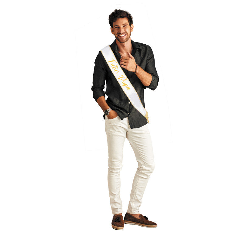 Écharpe Mister Futur Papa –  160 cm – Parfaite Gender Reveal