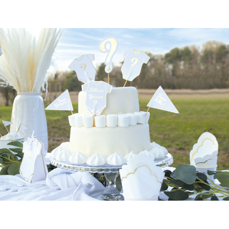 Set de 6 Décorations Gender Reveal pour Gâteaux – Team Fille ou Garçon